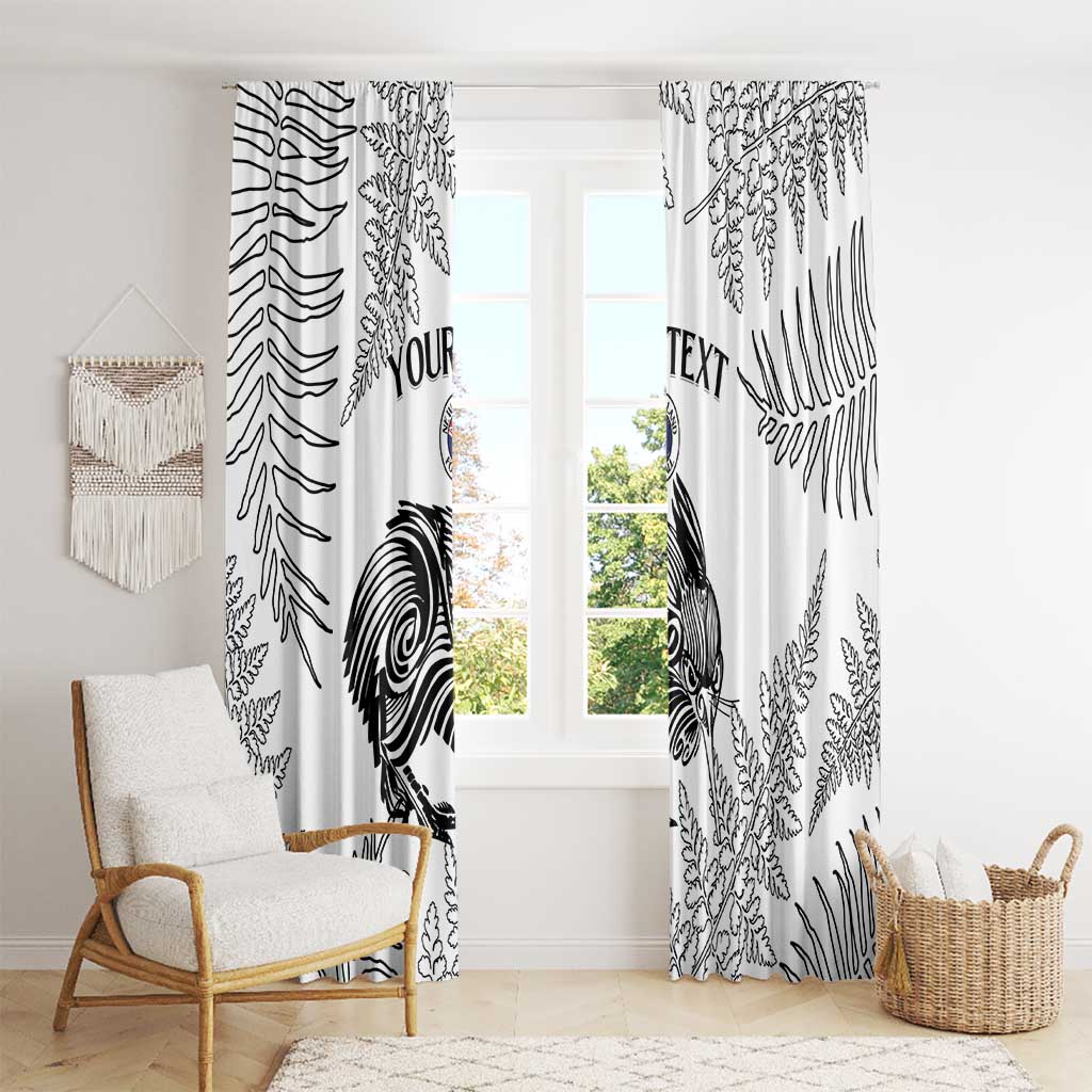 Custom New Zealand Kiwi Football Window Curtain Aotearoa Silver Fern LT14 - Polynesian Pride