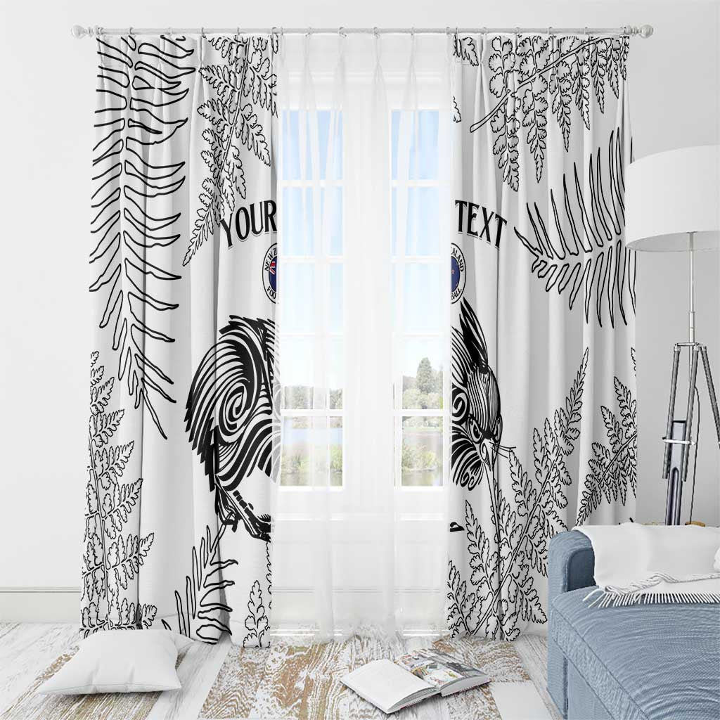 Custom New Zealand Kiwi Football Window Curtain Aotearoa Silver Fern LT14 - Polynesian Pride