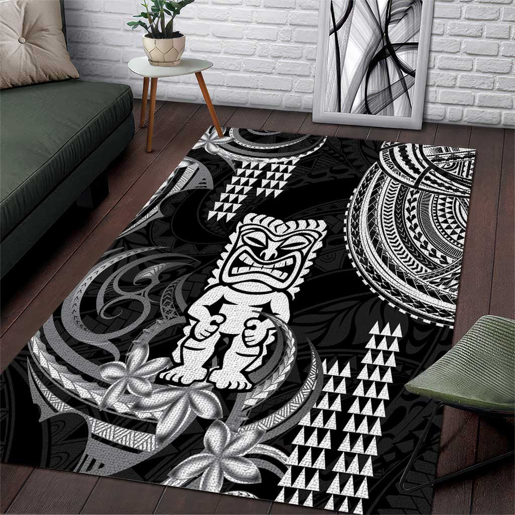 Hawaii Ku God Area Rug Kakau Mix Polynesian Tattoo