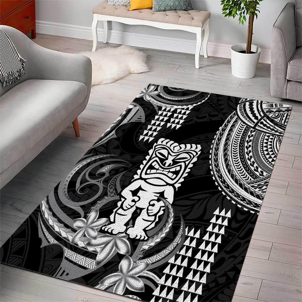 Hawaii Ku God Area Rug Kakau Mix Polynesian Tattoo