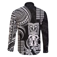 Hawaii Ku God Family Matching Off The Shoulder Long Sleeve Dress and Hawaiian Shirt Kakau Mix Polynesian Tattoo