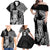 Hawaii Ku God Family Matching Off Shoulder Maxi Dress and Hawaiian Shirt Kakau Mix Polynesian Tattoo