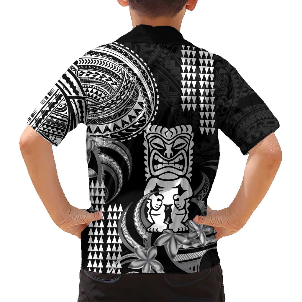 Hawaii Ku God Family Matching Short Sleeve Bodycon Dress and Hawaiian Shirt Kakau Mix Polynesian Tattoo