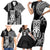 Hawaii Ku God Family Matching Short Sleeve Bodycon Dress and Hawaiian Shirt Kakau Mix Polynesian Tattoo