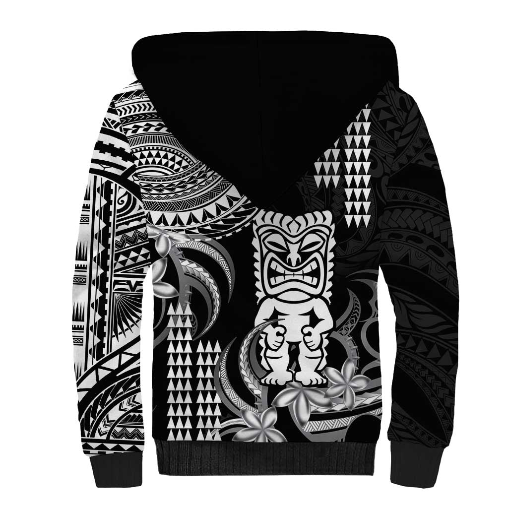 Hawaii Ku God Sherpa Hoodie Kakau Mix Polynesian Tattoo LT14 - Polynesian Pride