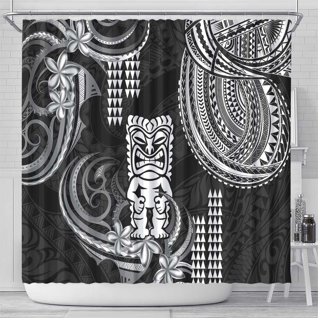 Hawaii Ku God Shower Curtain Kakau Mix Polynesian Tattoo