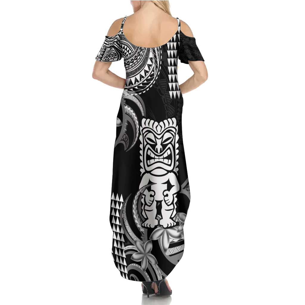 Hawaii Ku God Summer Maxi Dress Kakau Mix Polynesian Tattoo LT14 - Polynesian Pride