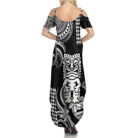 Hawaii Ku God Summer Maxi Dress Kakau Mix Polynesian Tattoo LT14 - Polynesian Pride