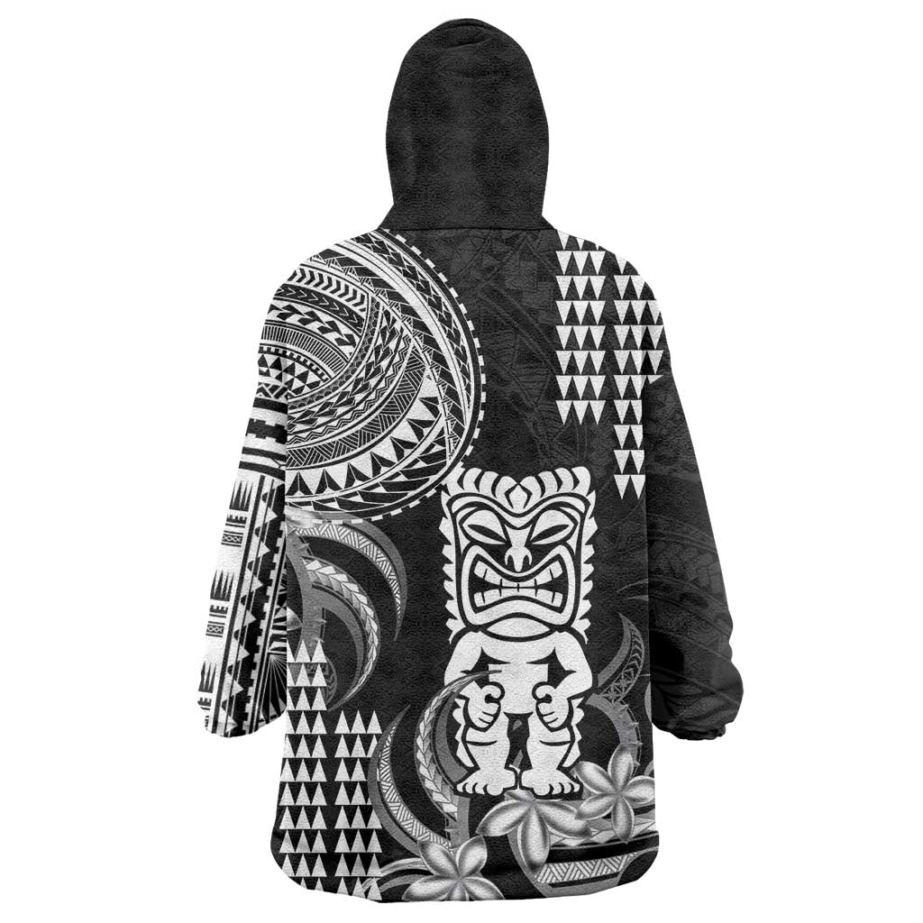 Hawaii Ku God Wearable Blanket Hoodie Kakau Mix Polynesian Tattoo LT14 - Polynesian Pride