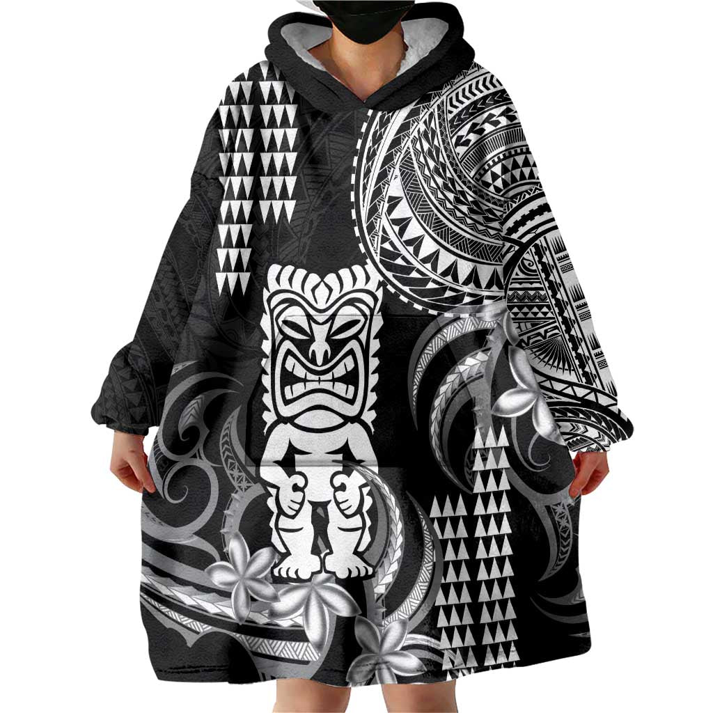 Hawaii Ku God Wearable Blanket Hoodie Kakau Mix Polynesian Tattoo LT14 - Polynesian Pride