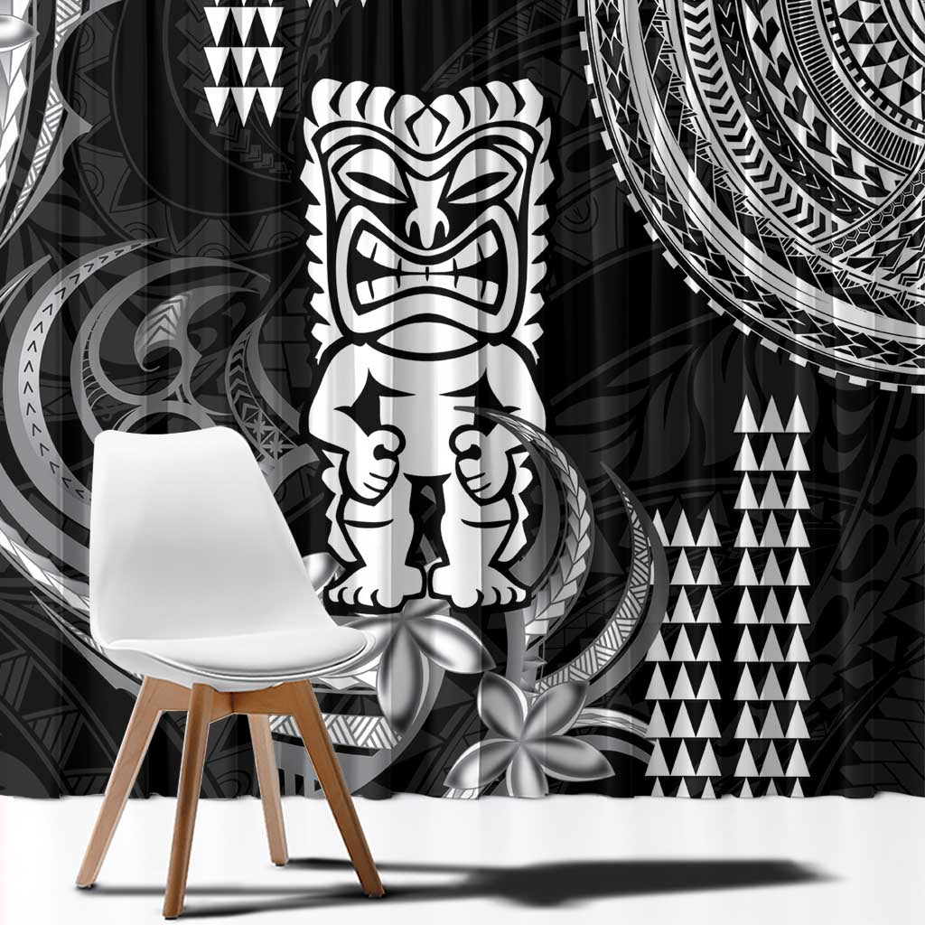 Hawaii Ku God Window Curtain Kakau Mix Polynesian Tattoo LT14 - Polynesian Pride