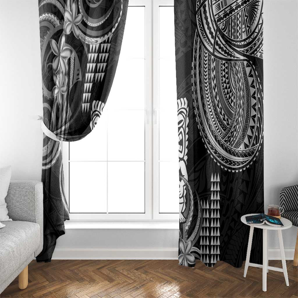 Hawaii Ku God Window Curtain Kakau Mix Polynesian Tattoo LT14 - Polynesian Pride