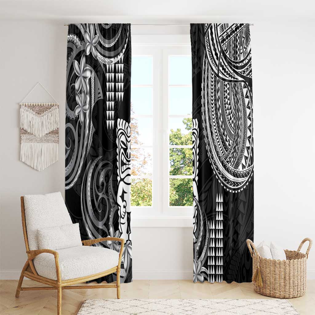 Hawaii Ku God Window Curtain Kakau Mix Polynesian Tattoo LT14 - Polynesian Pride