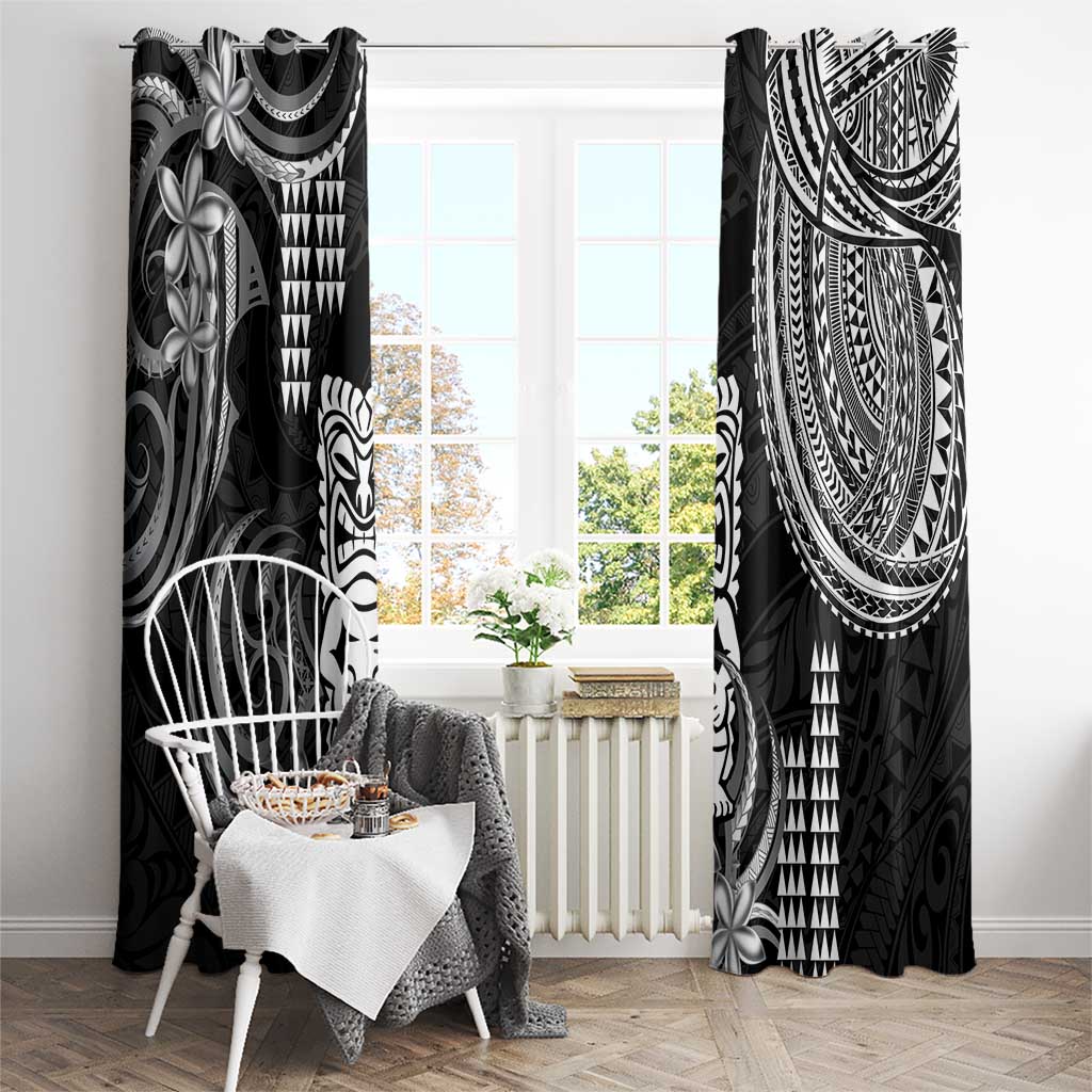 Hawaii Ku God Window Curtain Kakau Mix Polynesian Tattoo LT14 - Polynesian Pride