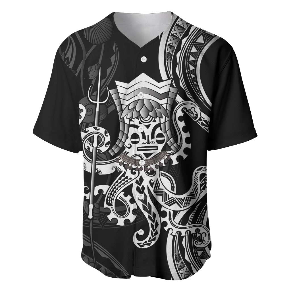 Black Hawaii Kanaloa God Baseball Jersey Hawaiian Octopus