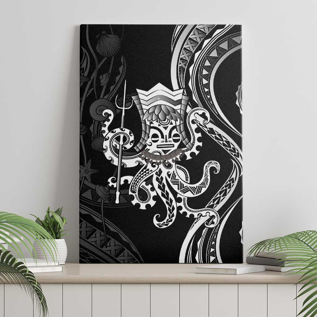 Black Hawaii Kanaloa God Canvas Wall Art Hawaiian Octopus LT14 - Polynesian Pride