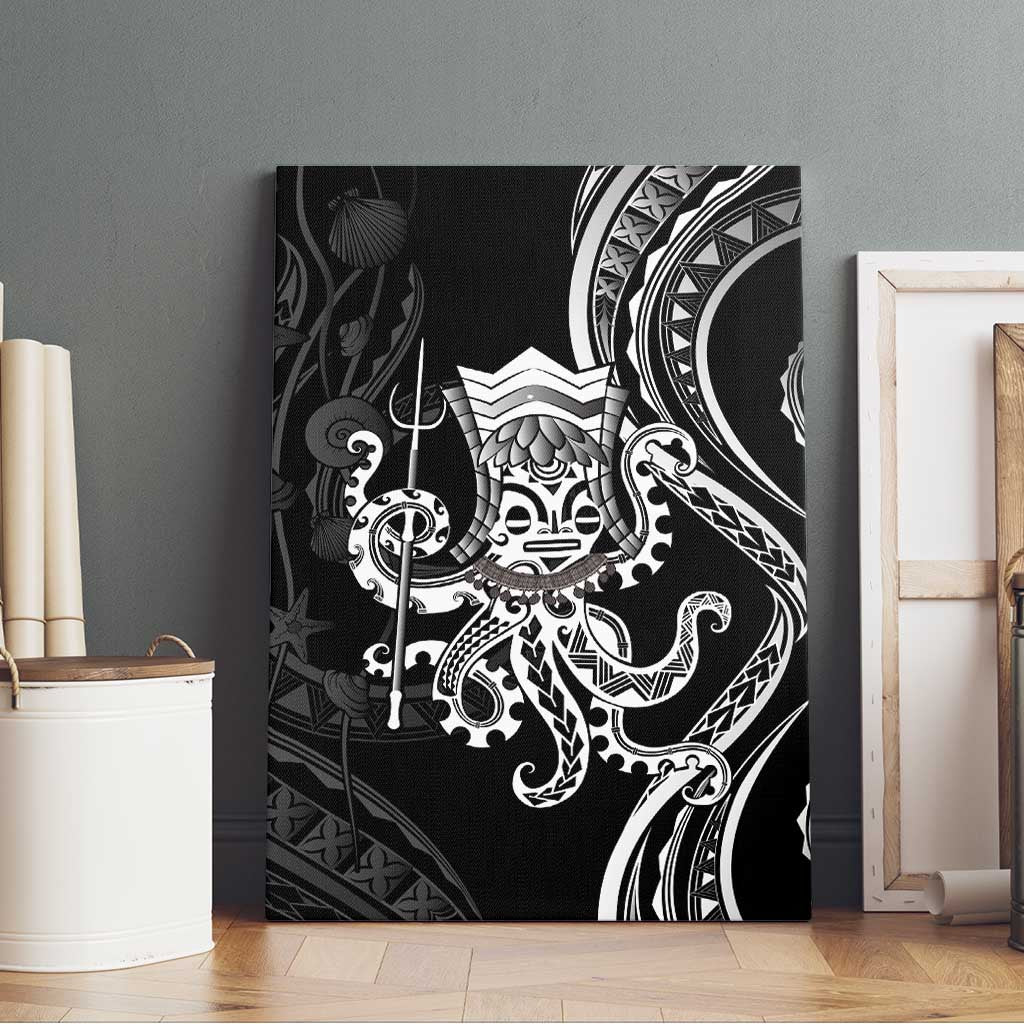 Black Hawaii Kanaloa God Canvas Wall Art Hawaiian Octopus LT14 - Polynesian Pride