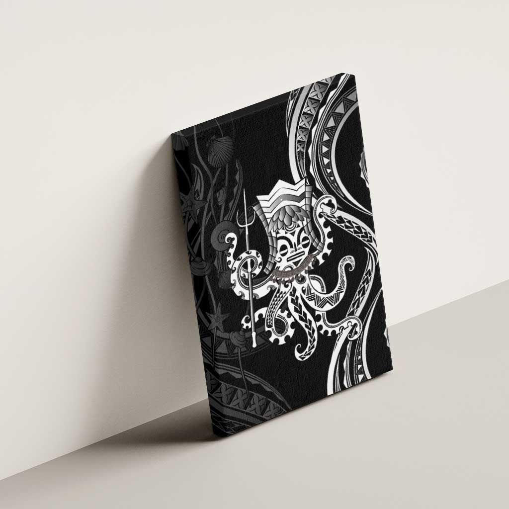Black Hawaii Kanaloa God Canvas Wall Art Hawaiian Octopus LT14 - Polynesian Pride