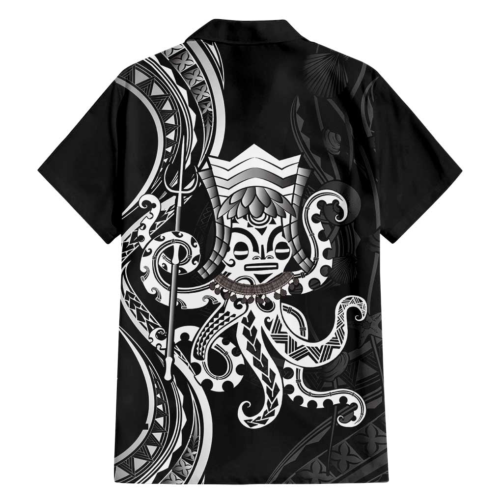 Black Hawaii Kanaloa God Family Matching Puletasi and Hawaiian Shirt Hawaiian Octopus