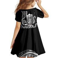 Black Hawaii Kanaloa God Family Matching Short Sleeve Bodycon Dress and Hawaiian Shirt Hawaiian Octopus