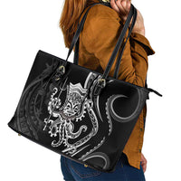 Black Hawaii Kanaloa God Leather Tote Bag Hawaiian Octopus