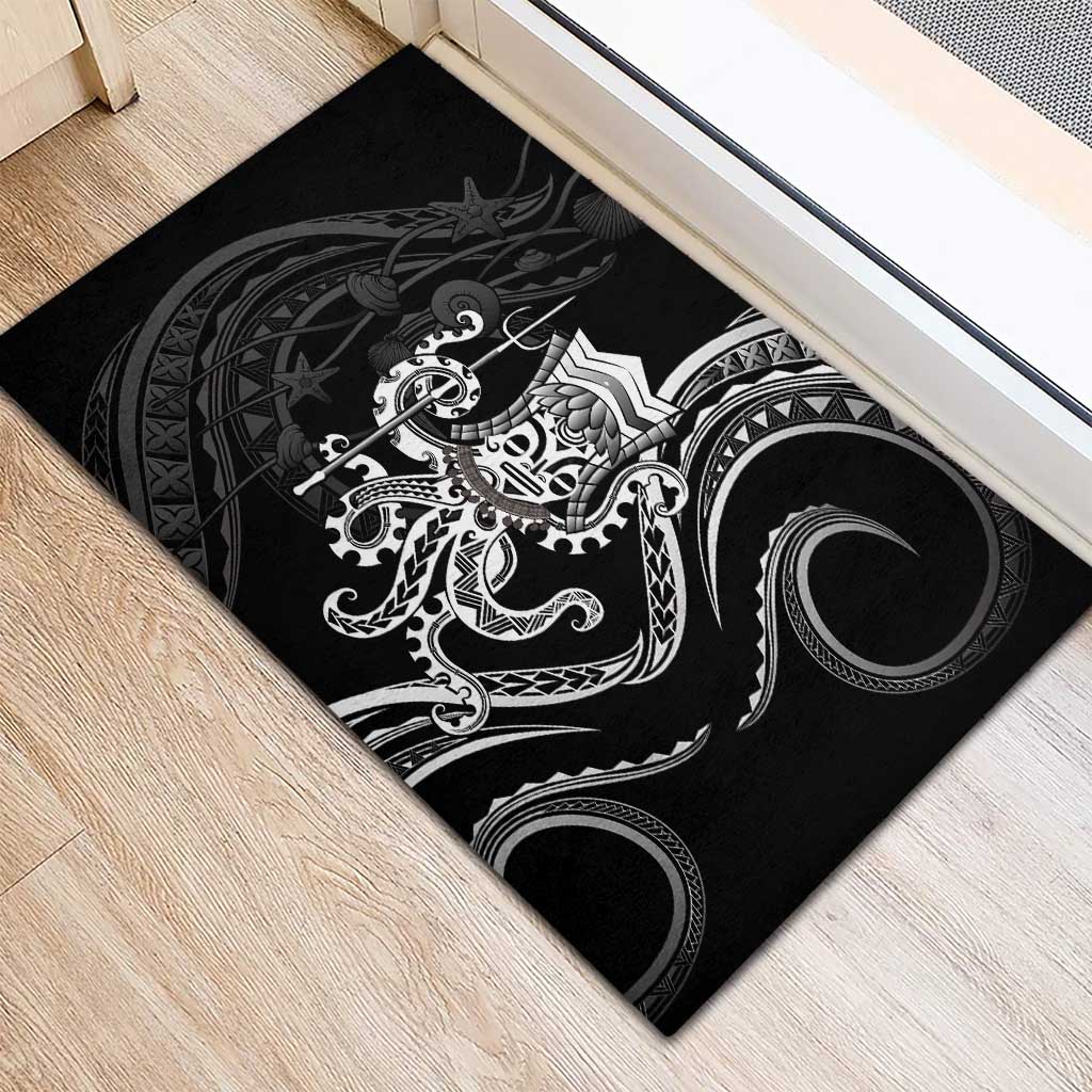 Black Hawaii Kanaloa God Rubber Doormat Hawaiian Octopus LT14 - Polynesian Pride