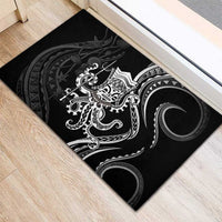 Black Hawaii Kanaloa God Rubber Doormat Hawaiian Octopus LT14 - Polynesian Pride