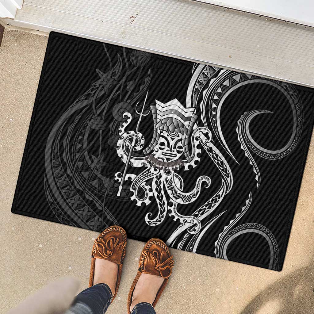 Black Hawaii Kanaloa God Rubber Doormat Hawaiian Octopus LT14 - Polynesian Pride