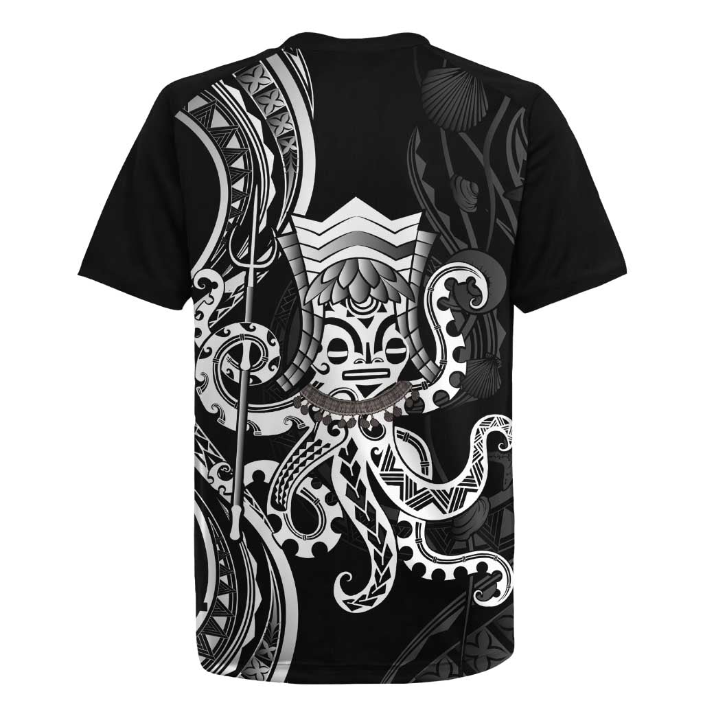Black Hawaii Kanaloa God Rugby Jersey Hawaiian Octopus