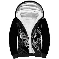 Black Hawaii Kanaloa God Sherpa Hoodie Hawaiian Octopus LT14 Unisex Black - Polynesian Pride