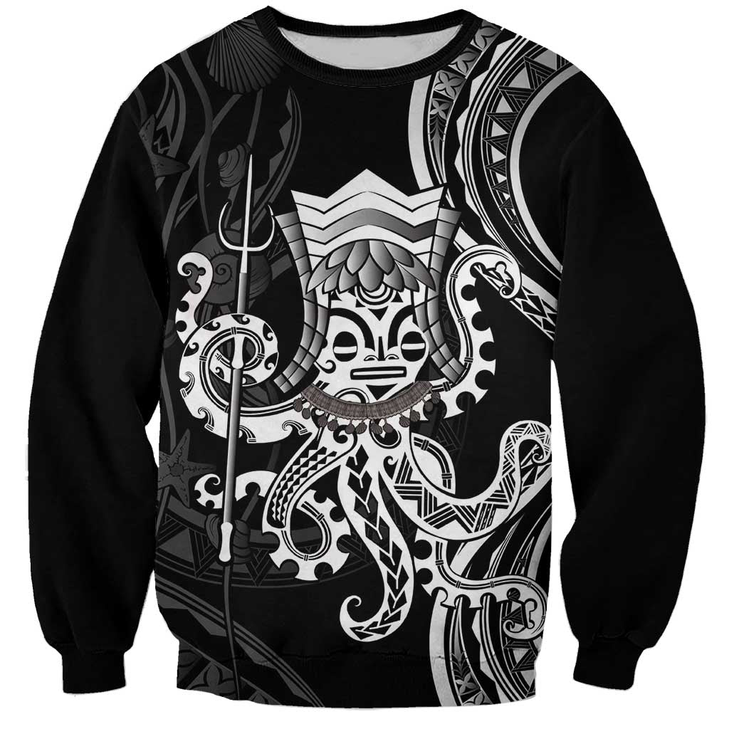 Black Hawaii Kanaloa God Sweatshirt Hawaiian Octopus LT14 Unisex Black - Polynesian Pride