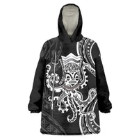 Black Hawaii Kanaloa God Wearable Blanket Hoodie Hawaiian Octopus LT14 One Size Black - Polynesian Pride