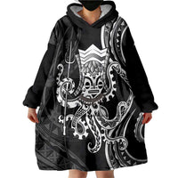 Black Hawaii Kanaloa God Wearable Blanket Hoodie Hawaiian Octopus LT14 - Polynesian Pride