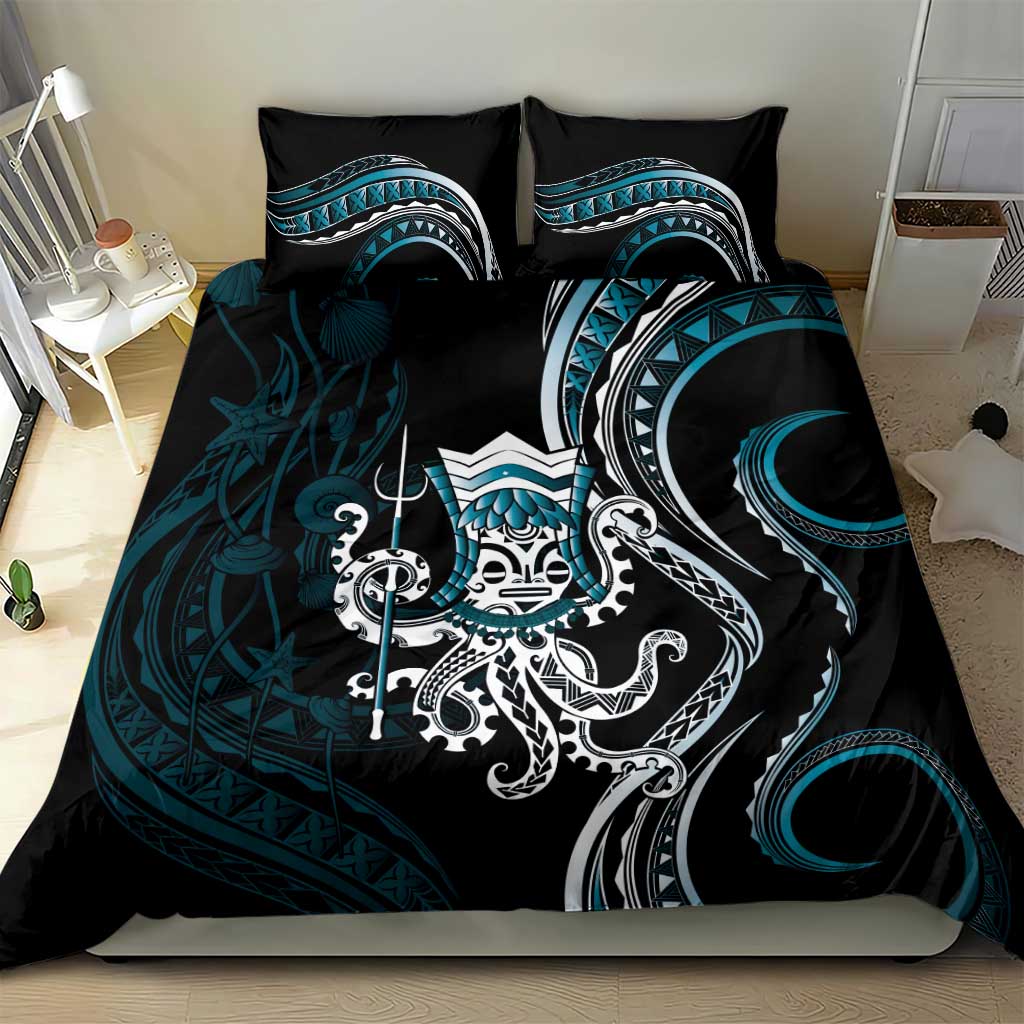 Turquoise Hawaii Kanaloa God Bedding Set Hawaiian Octopus