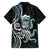 Turquoise Hawaii Kanaloa God Family Matching Off Shoulder Short Dress and Hawaiian Shirt Hawaiian Octopus