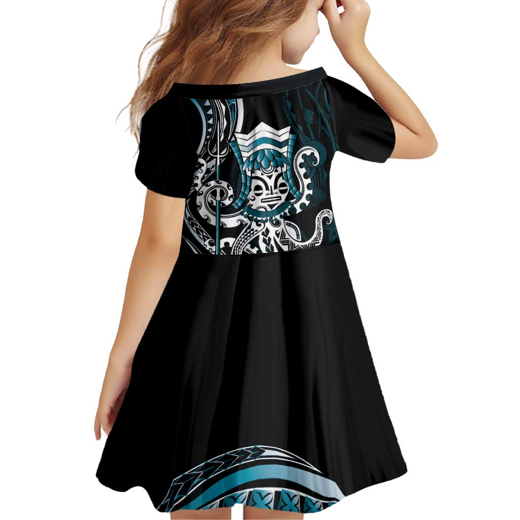 Turquoise Hawaii Kanaloa God Family Matching Puletasi and Hawaiian Shirt Hawaiian Octopus