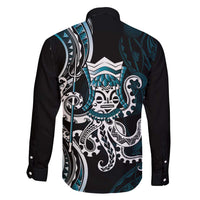 Turquoise Hawaii Kanaloa God Family Matching Puletasi and Hawaiian Shirt Hawaiian Octopus