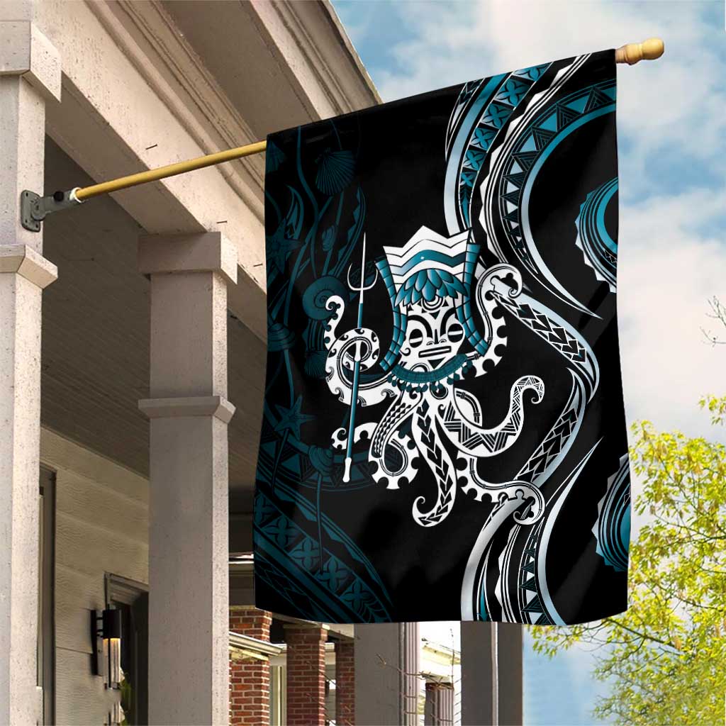 Turquoise Hawaii Kanaloa God Garden Flag Hawaiian Octopus LT14 House Flag Turquoise - Polynesian Pride