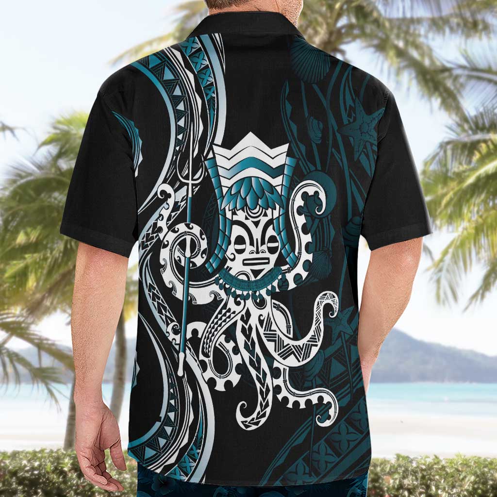 Turquoise Hawaii Kanaloa God Hawaiian Shirt Hawaiian Octopus LT14 - Polynesian Pride