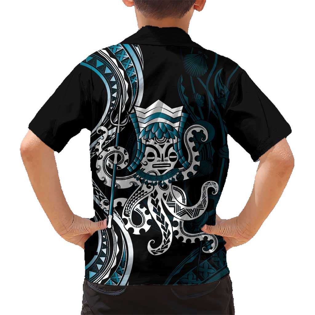 Turquoise Hawaii Kanaloa God Hawaiian Shirt Hawaiian Octopus LT14 - Polynesian Pride