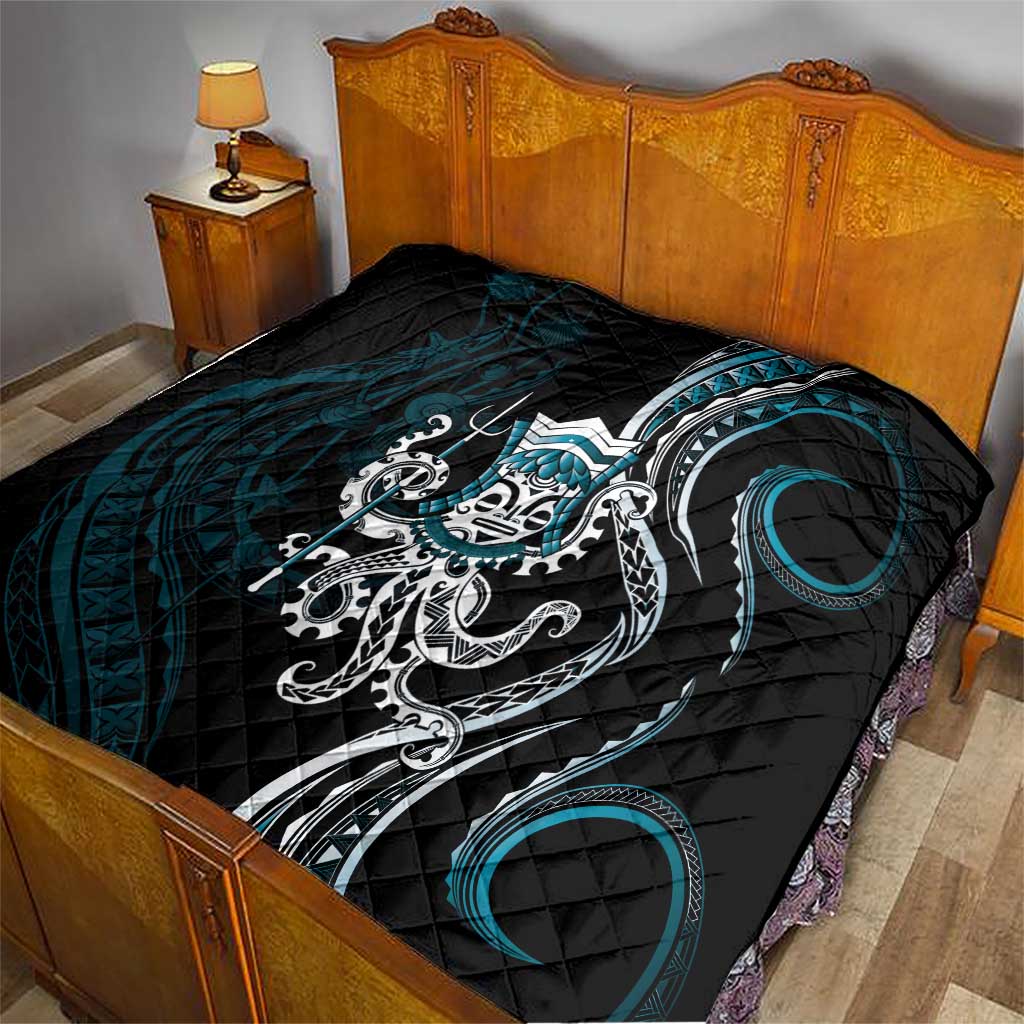 Turquoise Hawaii Kanaloa God Quilt Hawaiian Octopus