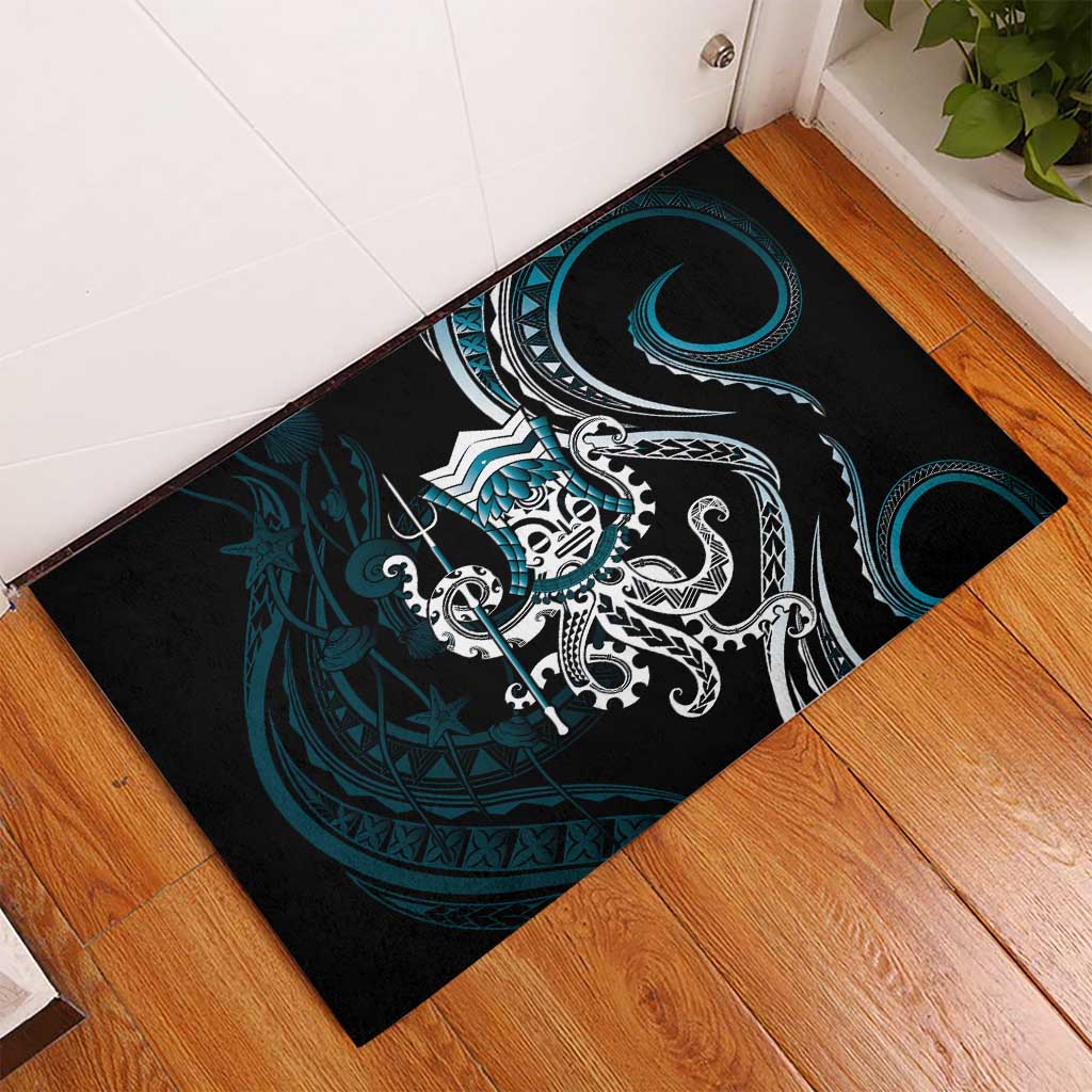 Turquoise Hawaii Kanaloa God Rubber Doormat Hawaiian Octopus LT14 - Polynesian Pride