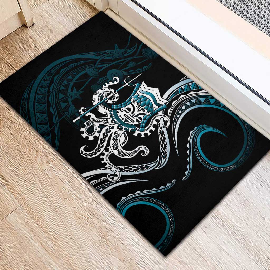 Turquoise Hawaii Kanaloa God Rubber Doormat Hawaiian Octopus LT14 - Polynesian Pride