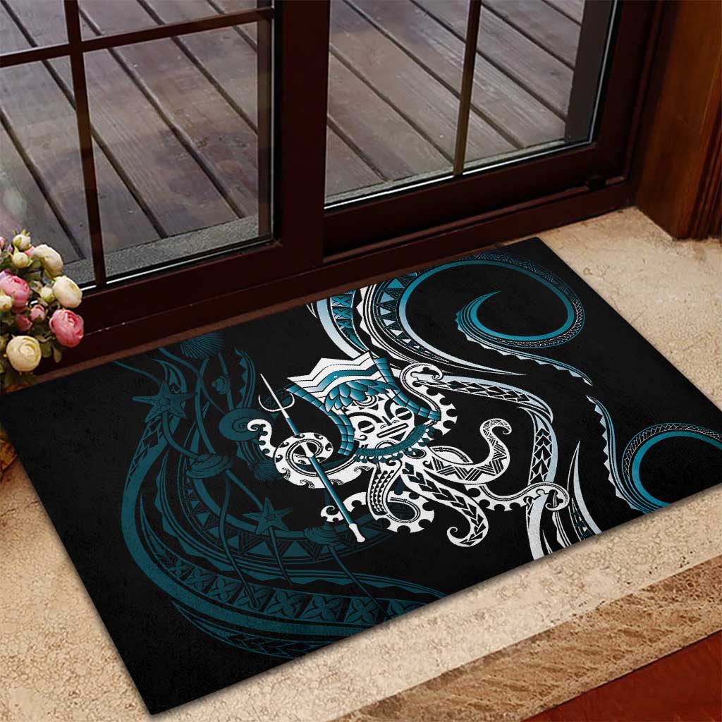 Turquoise Hawaii Kanaloa God Rubber Doormat Hawaiian Octopus LT14 - Polynesian Pride