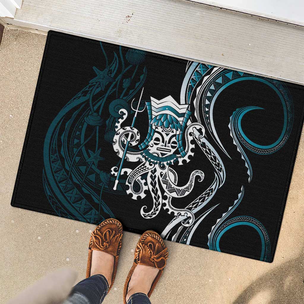 Turquoise Hawaii Kanaloa God Rubber Doormat Hawaiian Octopus LT14 - Polynesian Pride