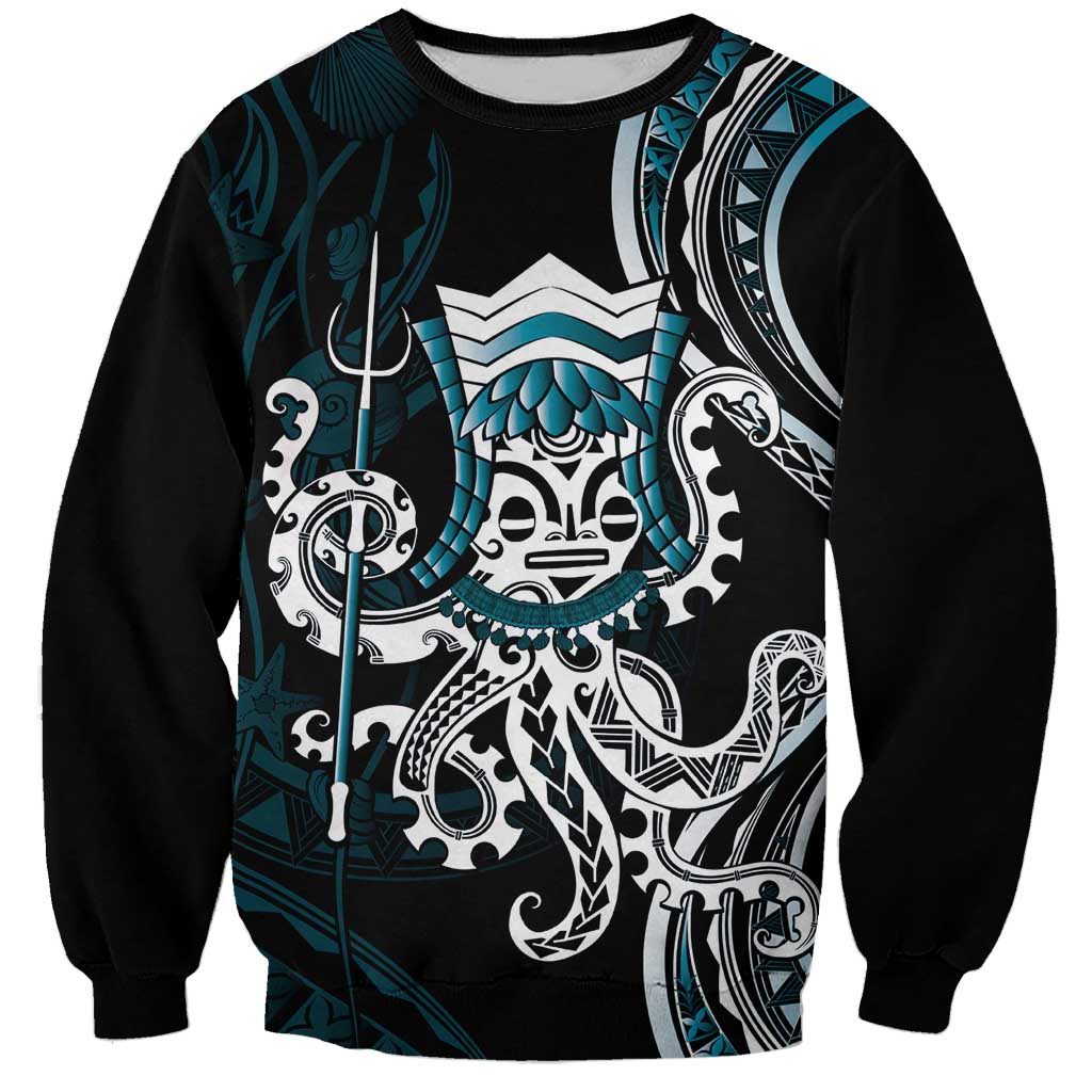 Turquoise Hawaii Kanaloa God Sweatshirt Hawaiian Octopus LT14 Unisex Turquoise - Polynesian Pride