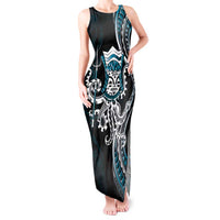 Turquoise Hawaii Kanaloa God Tank Maxi Dress Hawaiian Octopus LT14 Women Turquoise - Polynesian Pride