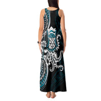 Turquoise Hawaii Kanaloa God Tank Maxi Dress Hawaiian Octopus LT14 - Polynesian Pride