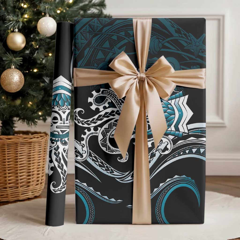 Turquoise Hawaii Kanaloa God Wrapping Paper Hawaiian Octopus LT14 - Polynesian Pride