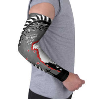 New Zealand ANZAC Day Arm Sleeves 25th April Silver Fern With Poppy - Polynesian Pride